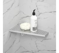 Bernkot Étagère d'angle de douche en acier inoxydable 304 sans perçage pour salle de bain - Support de shampooing - Trou carré trapézoïdal - 305 x 155 mm