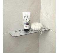Bernkot Étagère d'angle de douche en acier inoxydable brossé 304 - 305 mm - Étagère murale carrée pour rangement de salle de bain - Sans perçage