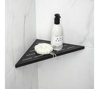 Bernkot Étagère d'angle pour cabine de douche, 254 mm, noir mat, en acier inoxydable 304, pour mur carrelé, sans perçage