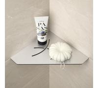 Bernkot Étagère de douche d'angle en acier inoxydable 304 brossé 254 mm Étagère d'angle encastrée Étagère murale carrelée Étagère pentagonale pour rangement de salle de bain sans perçage Matériaux de