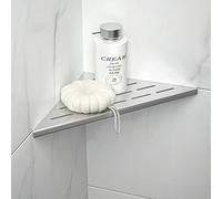 Bernkot Étagère de douche d'angle en acier inoxydable 304 pour murs carrelés, étagère encastrable pour rénovation de salle de bain (brossée, 254 mm)