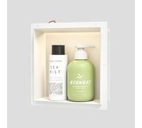 Bernkot Étagère de douche murale en acier inoxydable étanche avec éclairage LED, niche de douche intégrée 30 x 30 x 10 cm, douche pour lit simple, rangement intégré dans la salle de bain, blanc