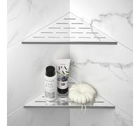 Bernkot Lot de 2 étagères de Douche d'angle en Acier Inoxydable 304 pour Murs carrelés, étagère encastrée pour la rénovation de Salle de Bain (Polie, 254 mm)