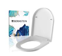 BERNSTEIN Abattant WC Lunette toilettes fermeture amortie, Couvercle forme D dégagement rapide Blanc 46x36x5cm, Résistant chocs & rayures, Universel, Plastique Duroplast Antibactérie - U1002