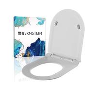 BERNSTEIN Abattant WC Plat Lunette toilettes fermeture amortie, Couvercle ovale dégagement rapide Blanc 46x36x5cm, Résistant chocs & rayures, Universel, Plastique Thermodurci Antibactérie - U2019