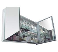 BERNSTEIN - Armoire de toilette à glace miroir salle de bain suspendu 100x66x12cm 2 portes miroirs intérieurs/extérieurs