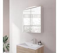 BERNSTEIN - Armoire de toilette à glace miroir salle de bain suspendu éclairage LED 60x19x73cm 2 portes & prise intérieure - NEO