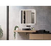 BERNSTEIN - Armoire de toilette à glace miroir salle de bain suspendu éclairage LED dimmable 80x70x12cm 2 portes & double prise intérieure - UP7012