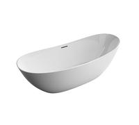 BERNSTEIN - Baignoire îlot ovale Blanc brillant Acrylique + Bonde et trop plein, 270L - 170x72x60cm (lxLxH) - DALIA