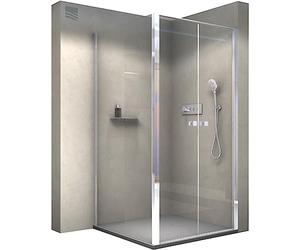 BERNSTEIN - Cabine de douche d'angle 90x90x195cm 2 portes battantes verre trempé ESG 6mm anticalcaire - EX416-2