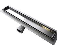 BERNSTEIN - Caniveau douche italienne Acier 90cm Siphon évacuation, Drain de douche Filtre à cheveux A carreler, Réglable, Extra plat, anti-odeurs - GT01