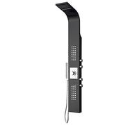 BERNSTEIN - Colonne de Douche Thermostatique Acier Inox Noir Blanc Cascade Pluie Massage, Mitigeur + pommeau anticalcaire 165x22cm - Design, Antibrulures, Cartouche interchangeable - SEDAL 8815