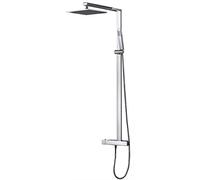 BERNSTEIN - Colonne de Douche Thermostatique Réglable Laiton Chrome 113x50cm Anticalcaire Fonction Pluie + Mitigeur + Tête douche 35x35cm + Pommeau - Design - NT6705C