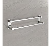 BERNSTEIN - Double barre porte-serviettes mural Chrome Support Serviette Acier inox 64x11cm Salle de bain Design Carré - Série OLA
