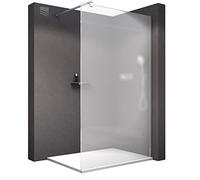 BERNSTEIN Douche à l'italienne 160x200 cm verre trempé 10mm Walk-In EX101 verre satiné Paroi de douche en verre Douche avec barre de fixation téléscopique