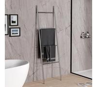 BERNSTEIN - Echelle porte-serviettes à poser/fixer Chrome Acier inox 170x49cm Support Serviette Salle de bain Design - Série OLA