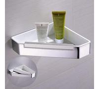 BERNSTEIN - Etagère murale d'angle Douche + Raclette 22x22cm Acier inoxydable Chrome, Drainage anti Humidité, Installation facile à vis ou adhésive - DK719