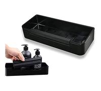BERNSTEIN - Etagère murale Douche + Raclette 29x12cm Acier inoxydable Noir mat, Drainage anti Humidité, Installation facile à vis ou adhésive - DK619