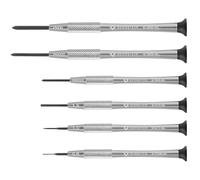 BERNSTEIN Jeu de micro-tournevis horloger 6 pièces - Fente 0,6/1,0/1,5 mm + Cruciforme PH0000 / PH000 / PH00 | Outils de précision pour montres et lunettes | Qualité professionnelle