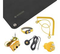 BERNSTEIN Kit de manipulation ESD 6 pièces Tapis ESD pliable 500 x 400 x 0,5 mm | Avec bracelet | 1 x connecteur de mise à la terre 2 x 10 mm, connexion M5, 1 x module de mise à la terre, 2 x boutons