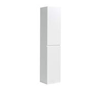 BERNSTEIN - Meuble Colonne Armoire suspendue salle de bain MDF Blanc brillant 2 portes 165x35x30cm, charnière à gauche, Livrée assemblée - ALICE