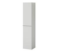 BERNSTEIN - Meuble Colonne Armoire suspendue salle de bain MDF Blanc mat poignée Chrome 170x35x35cm, charnières flexibles gauche/droite, Livrée assemblée - LAVOA