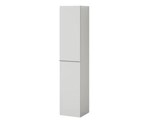 BERNSTEIN - Meuble Colonne Armoire suspendue salle de bain MDF Blanc mat poignée Chrome 170x35x35cm, charnières flexibles gauche/droite, Livrée assemblée - LAVOA