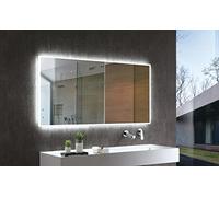 BERNSTEIN - Miroir mural salle de bain rectangulaire 140x70cm lumière LED détecteur mouvement sans cadre - 2073
