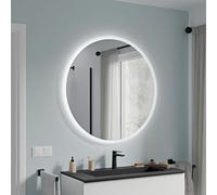 BERNSTEIN - Miroir Mural Salle de Bain Rond Ø100cm Anti-buée lumière LED réglable dimmable détecteur mouvements sans Cadre Design - VARO