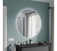BERNSTEIN - Miroir mural salle de bain rond Ø100cm lumière LED dimmable détecteur mouvement sans cadre, miroir design - NEO