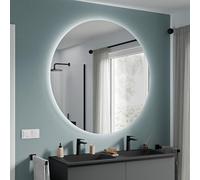 BERNSTEIN - Miroir mural salle de bain rond Ø120cm lumière LED dimmable détecteur mouvement sans cadre, miroir design - NEO