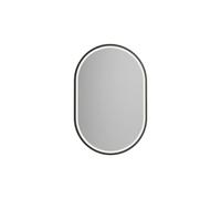 BERNSTEIN - Miroir salle de bain ovale 40x60cm lumière LED réglable dimmable détecteur mouvements cadre noir design mural - 8144-2.0