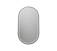 BERNSTEIN - Miroir salle de bain ovale 55x100cm lumière LED réglable dimmable détecteur mouvements cadre noir design mural - 8144-2.0