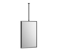 BERNSTEIN - Miroir suspendu salle de bain rectangulaire double faces rotation 360° cadre acier inoxydable noir - 50x80x6cm - 2145