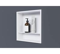 BERNSTEIN - Niche murale douche Blanche à rebord 30x30x10cm acier inoxydable étagère encastrée salle de bain + 1 tablette, Anti-rouille, étanche, installation facile - NT303010X