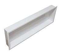 BERNSTEIN - Niche murale douche Blanche à rebord 90x30x10cm acier inoxydable étagère encastrée salle de bain, Anti-rouille, étanche, installation facile - BS903010