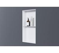 BERNSTEIN - Niche Murale Douche Blanche sans Rebord 30x60x10cm Acier Inoxydable étagère encastrée Salle de Bain + 1 Tablette, Anti-Rouille, étanche, Installation Facile - NT306010X