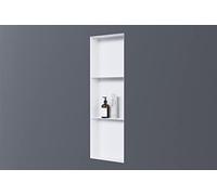 BERNSTEIN - Niche murale douche Blanche sans rebord 30x90x10cm acier inoxydable étagère encastrée salle de bain + 2 tablettes, Anti-rouille, étanche, installation facile - NT309010X