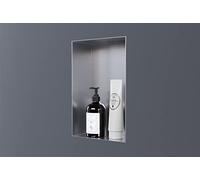 BERNSTEIN - Niche murale douche Chrome sans rebord 20x30x10cm acier inoxydable étagère encastrée salle de bain, Anti-rouille, étanche, installation facile - NT203010X