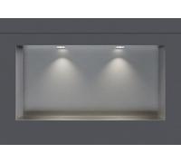 BERNSTEIN - Niche Murale Douche sans Rebord Chrome 30x60x10cm Acier Inoxydable étagère encastrée Salle de Bain + 2 Spots LED Chrome, Anti-Rouille, étanche, Installation Facile - NT306010X