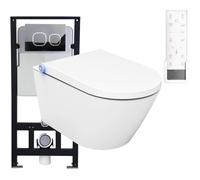 BERNSTEIN Pack WC japonais Pro+1102 et Bâti-support G3004A Céramique Blanc 59x38x38cm