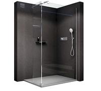 BERNSTEIN - Paroi de douche à l'italienne 200x80cm avec volet de protection, verre ESG de 8mm - NT109