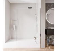 BERNSTEIN - Paroi de douche italienne 100x200cm, verre NANO 10mm, profilé mural inox chrome, sans profilé sol - EX102