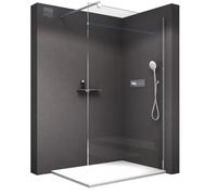 BERNSTEIN - Paroi de douche italienne 160x200cm en verre clair ESG 10mm, avec barre de fixation - EX101