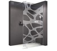 BERNSTEIN - Paroi de douche italienne verre trempé 10mm motif opaque Parre douche Vitre de douche Barre de stabilisation acier inox - Largeur au choix - Etanche, Nano-revêtement, Profil alu - EX101