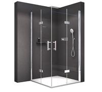 BERNSTEIN - Paroi de douche verre Cabine de douche intégrale Parre douche angle avec 2 portes pliantes - Toutes tailles dispo - Etanche, Profilé aluminium, Nano-revêtement, Poignée acier inox - DX213