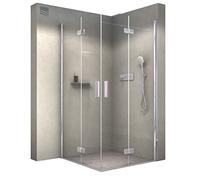 BERNSTEIN - Paroi de douche verre Cabine de douche intégrale Parre douche angle portes pliantes - Toutes largeurs - 90x100cm - Chrome - Etanche, Profil alu, Nano-revêtement, Poignée acier - NT213