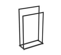 BERNSTEIN - Porte Serviette Debout à poser Noir mat Support Serviette Acier inox 82x50x21cm Salle de bain Design Rond - Série OLA