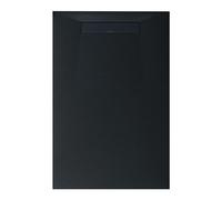 BERNSTEIN - Receveur de douche Rectangulaire 80x160x2,6cm Gris Mat Bac douche Plat Fonte Minérale Effet Pierre + Bonde Filtre Cheveux, Siphon, Pente & Couvercle, Résistant & Durable - LAVOA