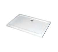 BERNSTEIN - Receveur de douche Rectangulaire Blanc 80x120x5cm Bac à douche Acrylique + Bonde chrome, Drain & Rebords